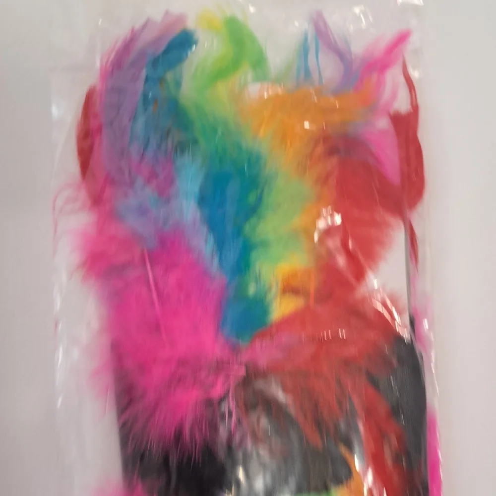 Rainbow Vibrant Feathered Party Mask with Jewel Accents Bundle